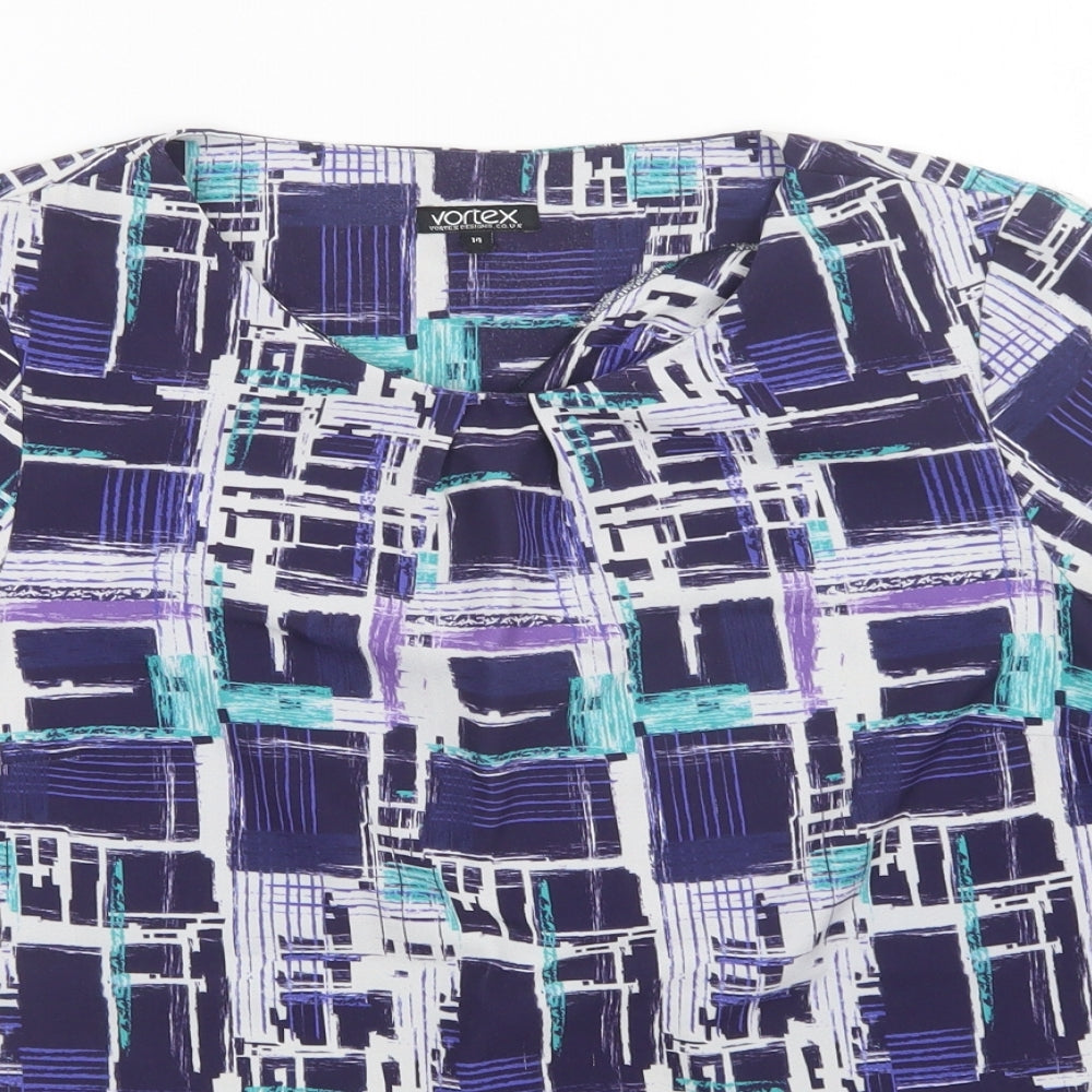 Womens UK Size 14 Vortex Multicoloured Basic Blouse