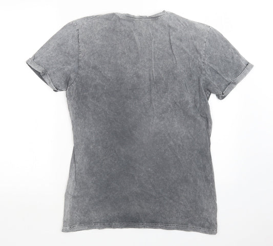 Mens UK Size S Cedar Wood State Grey  T-Shirt