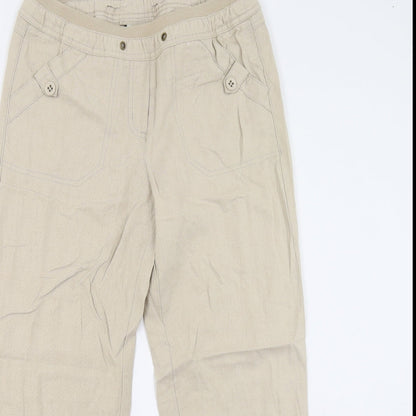 Womens UK Size 12 Preworn Regular Fit  Beige Trousers