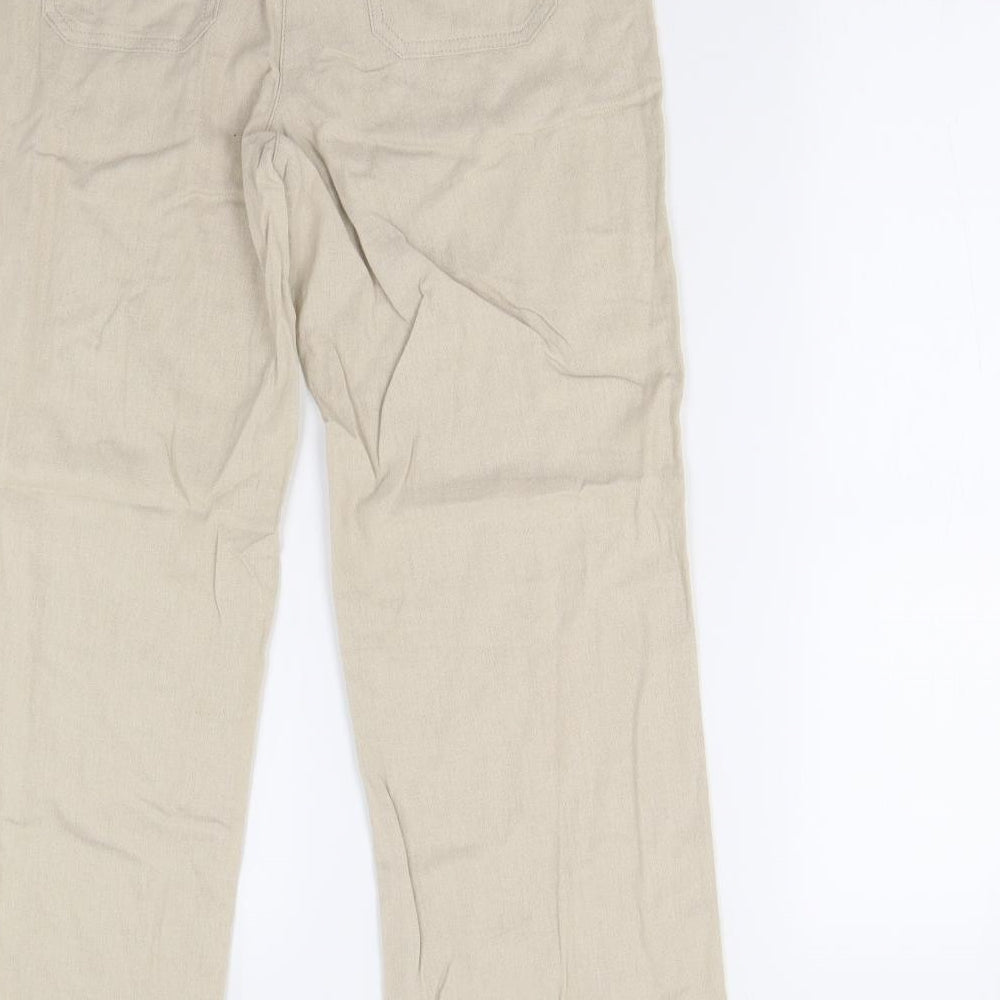 Womens UK Size 12 Preworn Regular Fit  Beige Trousers