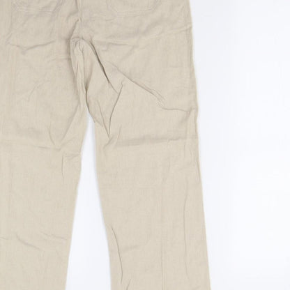 Womens UK Size 12 Preworn Regular Fit  Beige Trousers