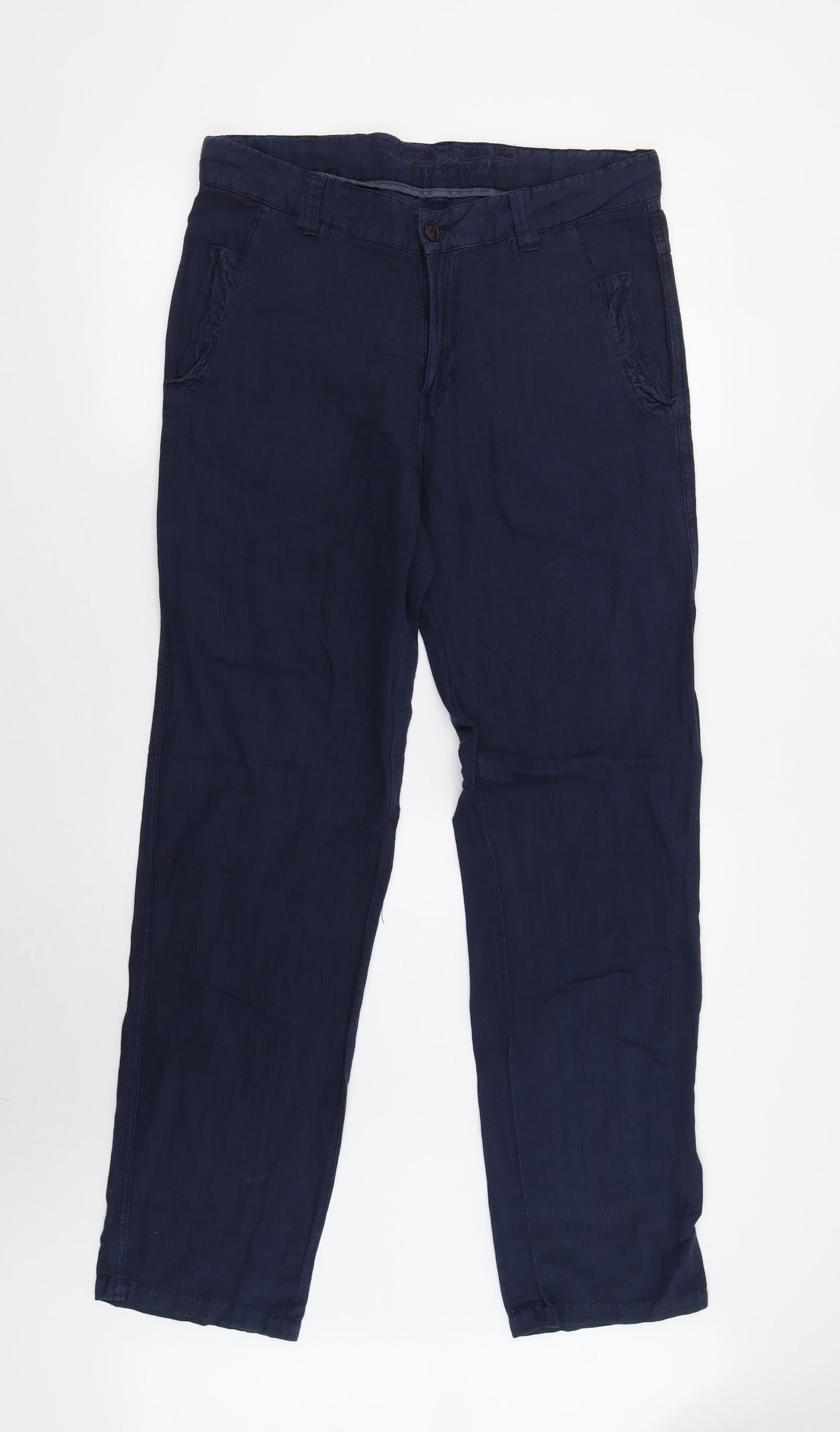 Womens UK Size 14 Preworn Regular Fit  Blue Trousers