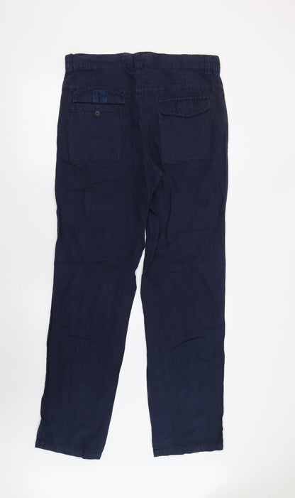 Womens UK Size 14 Preworn Regular Fit  Blue Trousers
