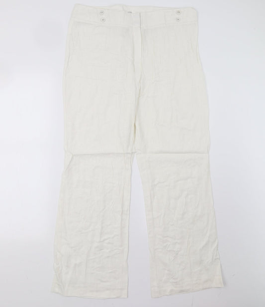 Womens UK Size 14 M&S Regular Fit  Ivory Trousers