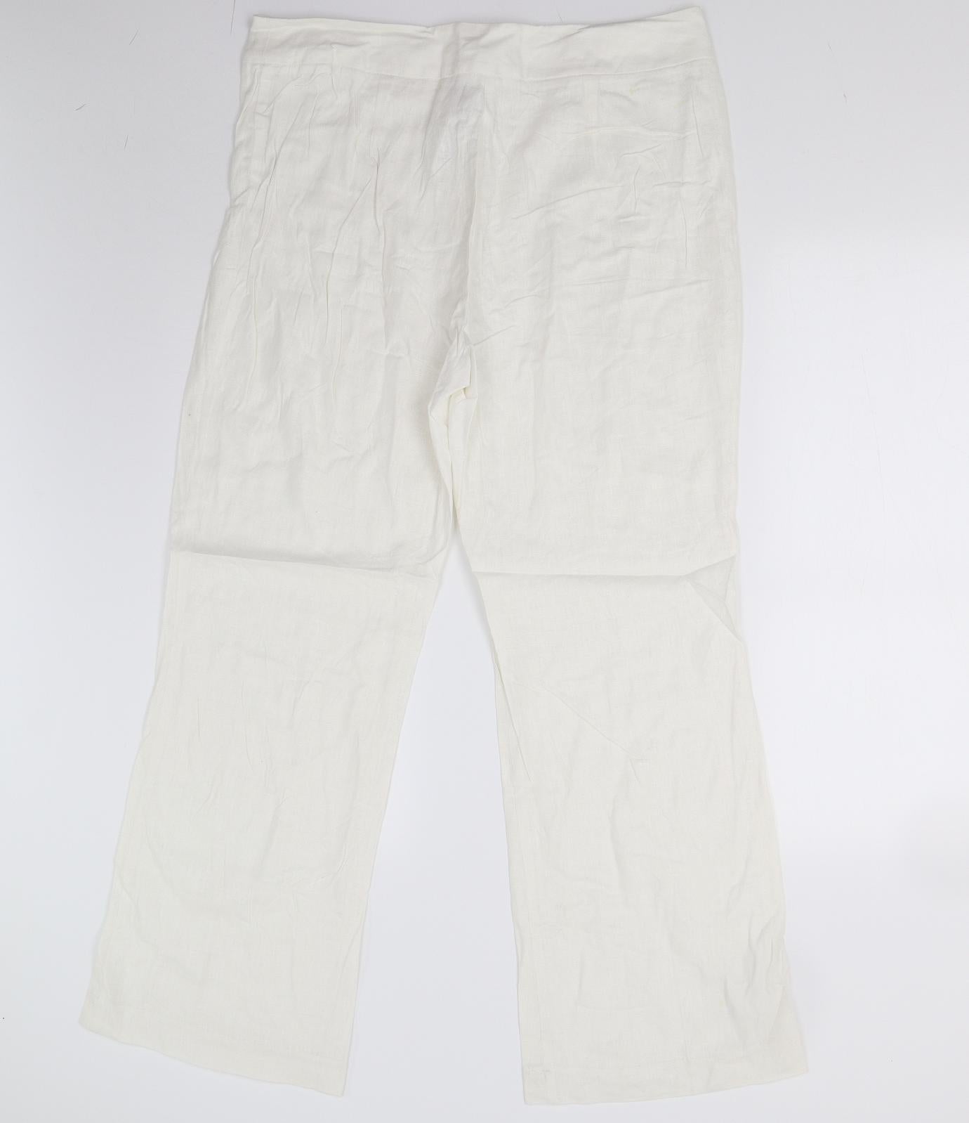 Womens UK Size 14 M&S Regular Fit  Ivory Trousers