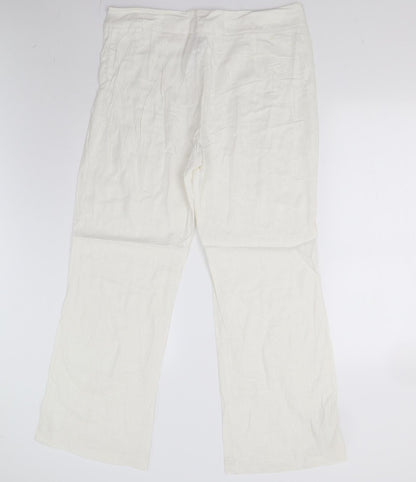 Womens UK Size 14 M&S Regular Fit  Ivory Trousers