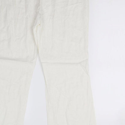 Womens UK Size 14 M&S Regular Fit  Ivory Trousers