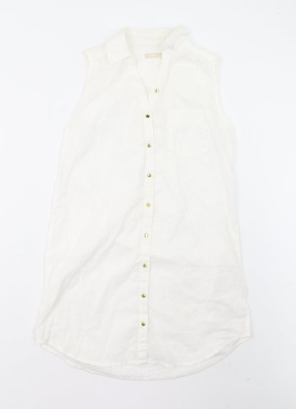 B. Young Womens Ivory   Shirt Dress  Size 8