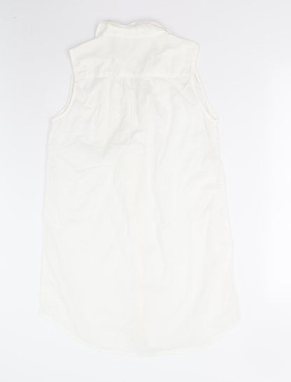 B. Young Womens Ivory   Shirt Dress  Size 8