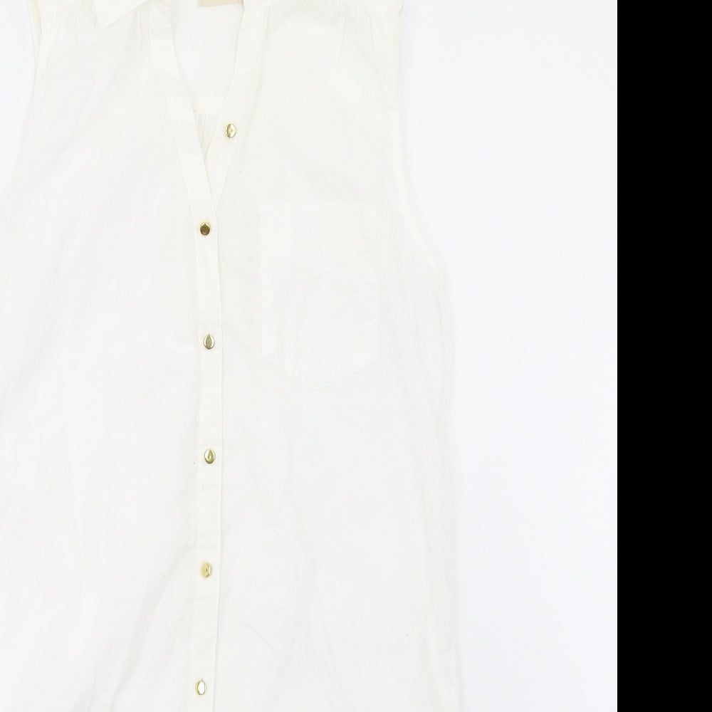 B. Young Womens Ivory   Shirt Dress  Size 8