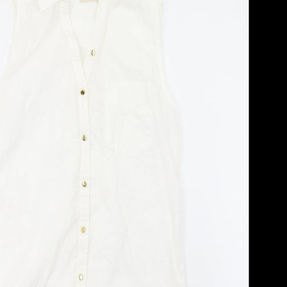 B. Young Womens Ivory   Shirt Dress  Size 8