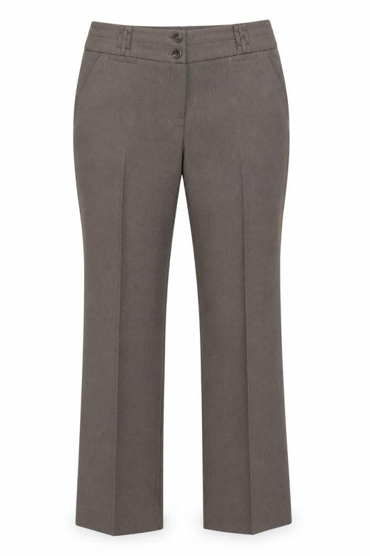 Front view of Atmosphere women’s beige trousers, size UK 12, 25-inch leg