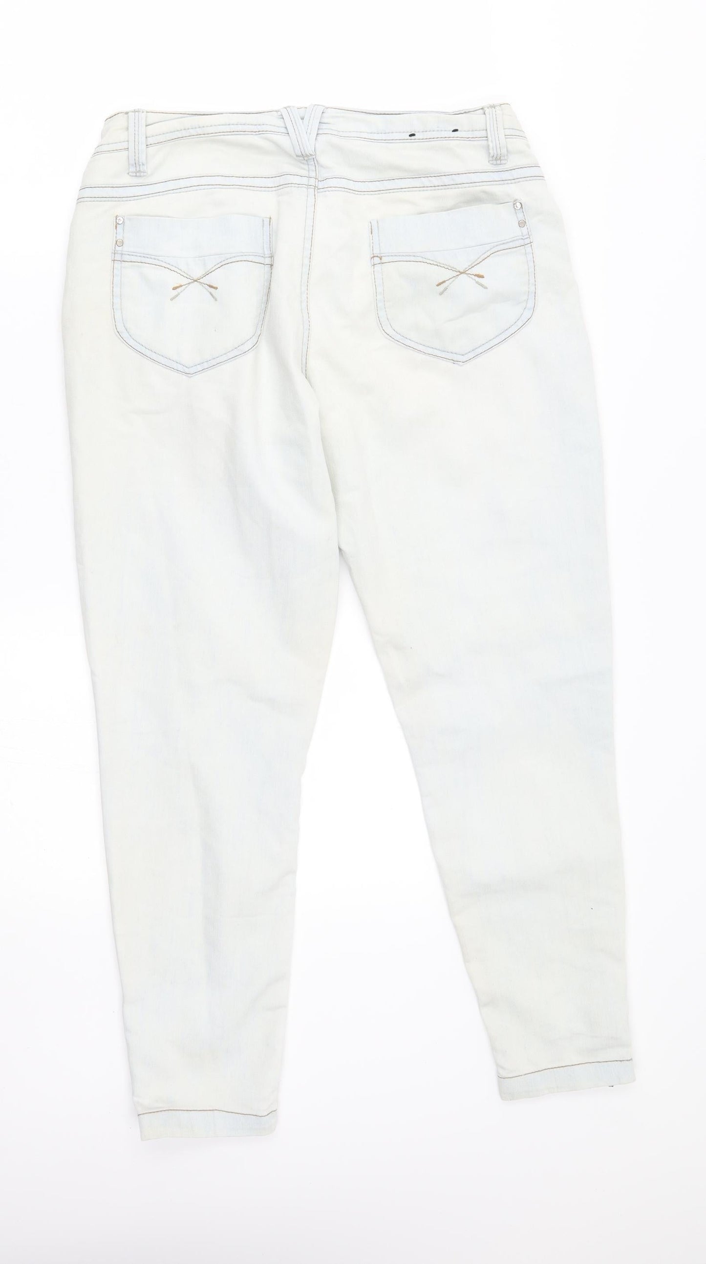 Womens UK Size 12 yesyes Regular Fit Skinny White Jeans