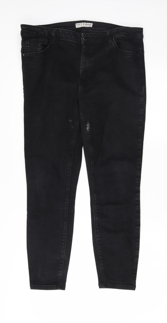 denim co Womens Black   Straight Jeans Size 16 L25 in