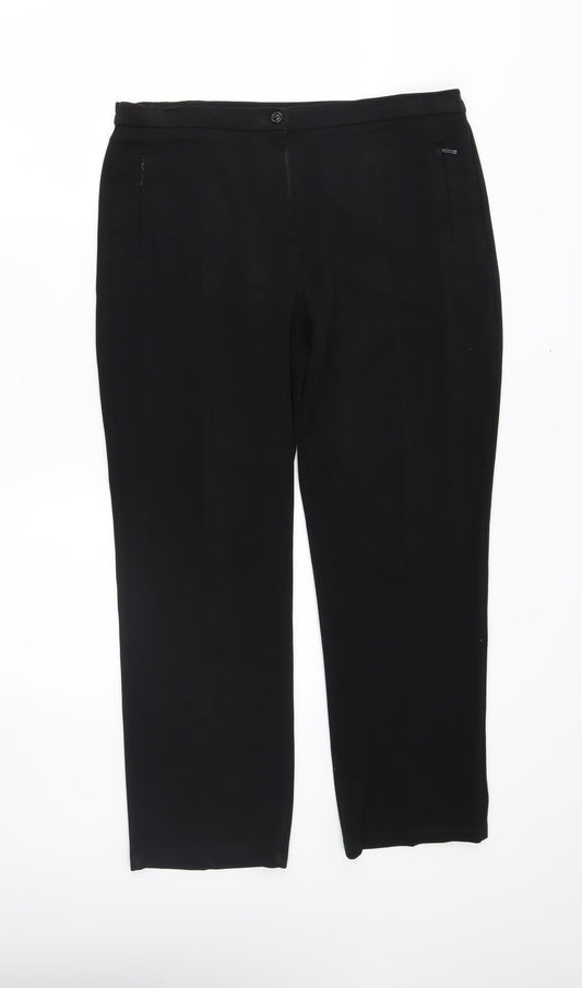 Womens UK Size 12 M&S Regular Fit  Black Trousers