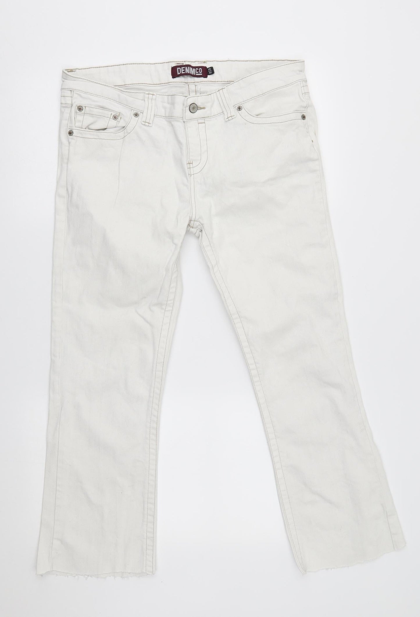 denim co Womens White   Straight Jeans Size 12 L25 in