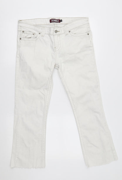 denim co Womens White   Straight Jeans Size 12 L25 in