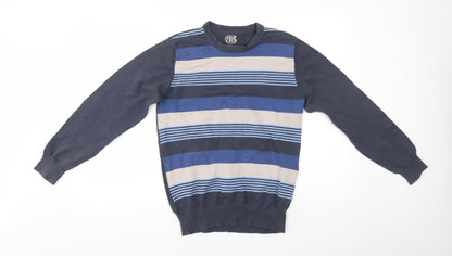 Burton Mens Grey Striped  Pullover Jumper Size S