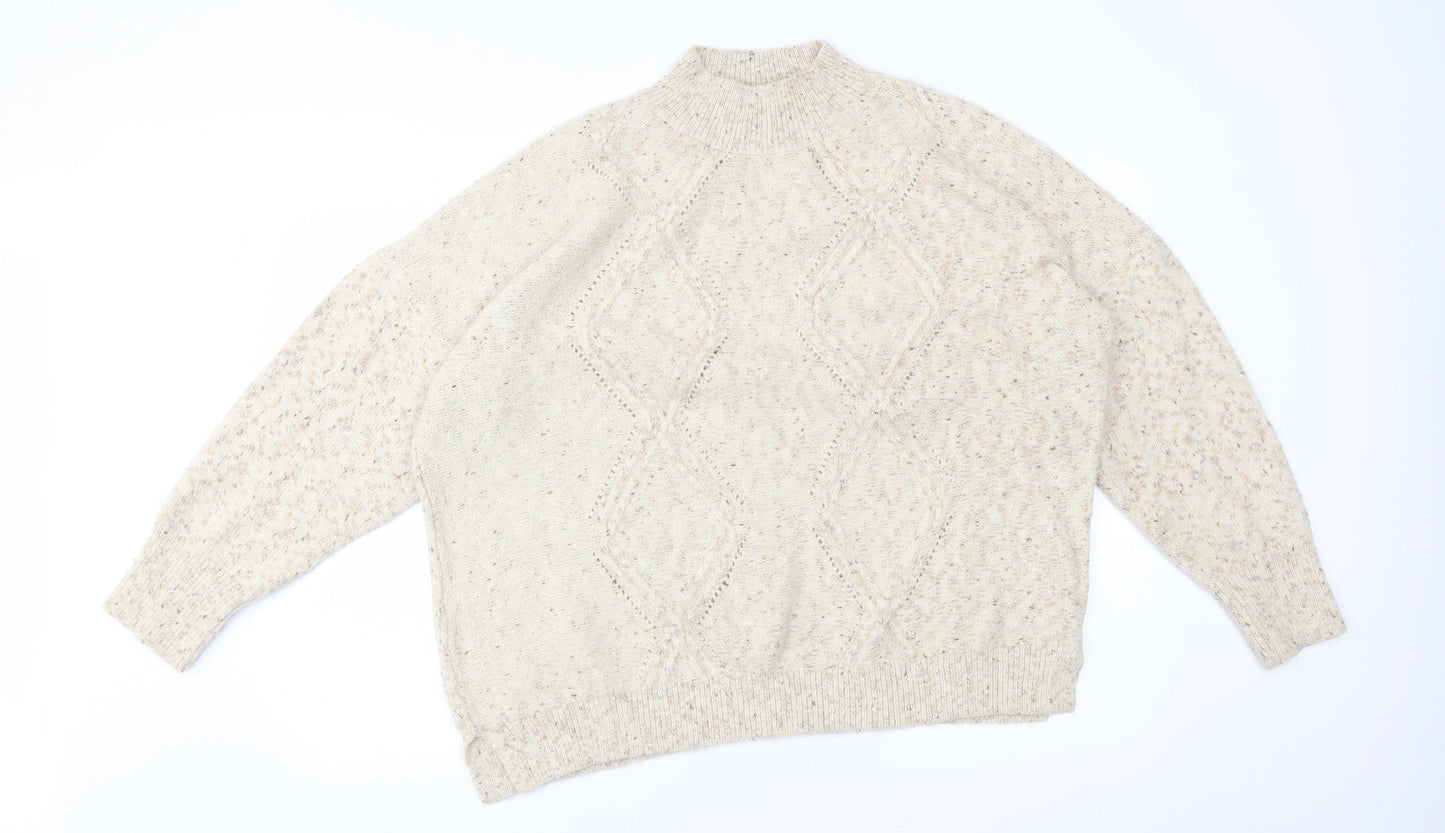 Womens UK Size 18 M&Co Beige Pullover Jumper