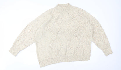 Womens UK Size 18 M&Co Beige Pullover Jumper