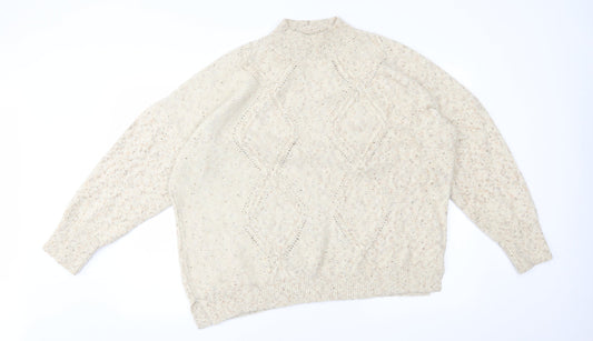 Womens UK Size 18 M&Co Beige Pullover Jumper