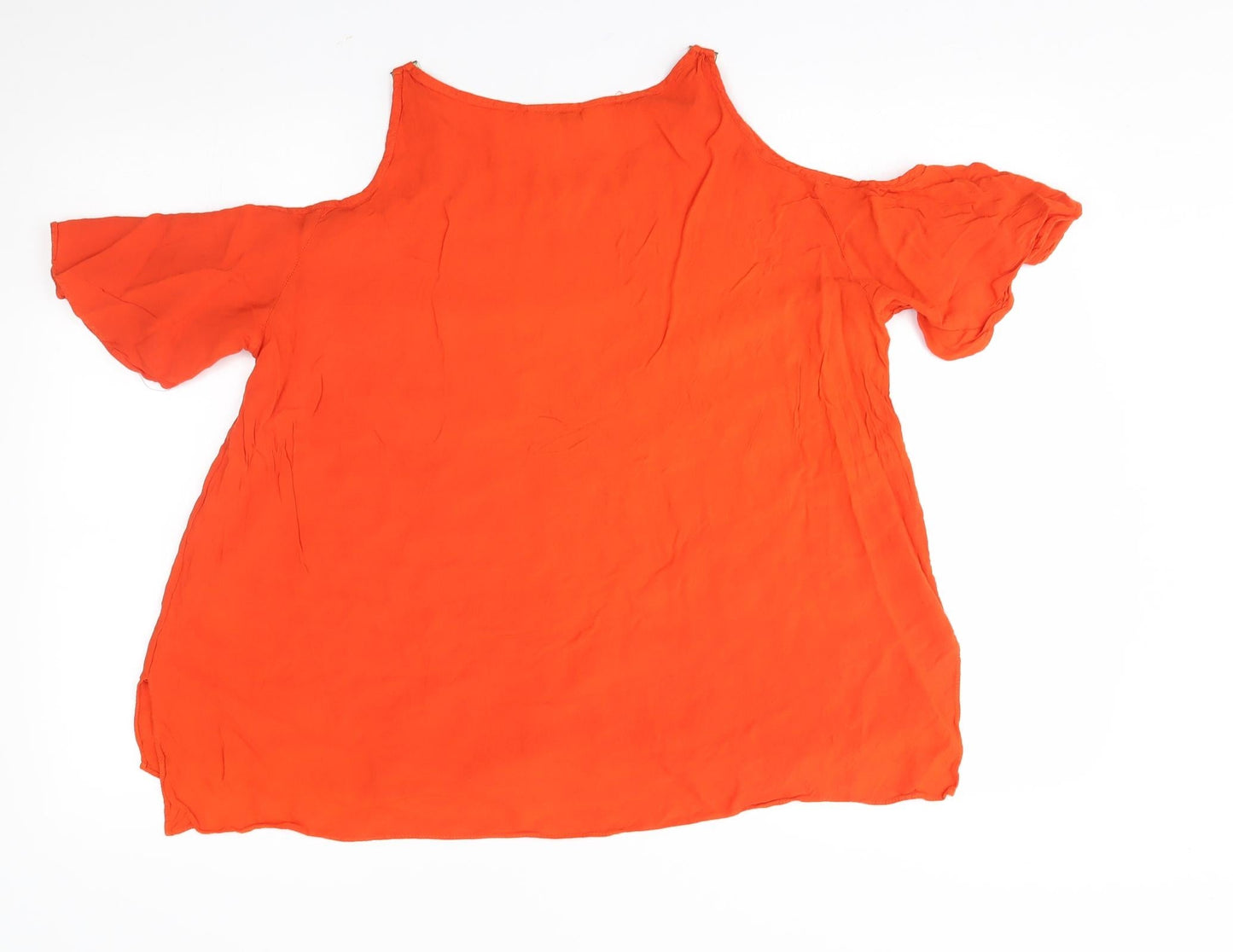 Womens UK Size 14 Peacocks Orange Basic Blouse