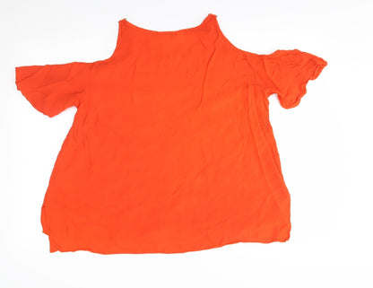 Womens UK Size 14 Peacocks Orange Basic Blouse