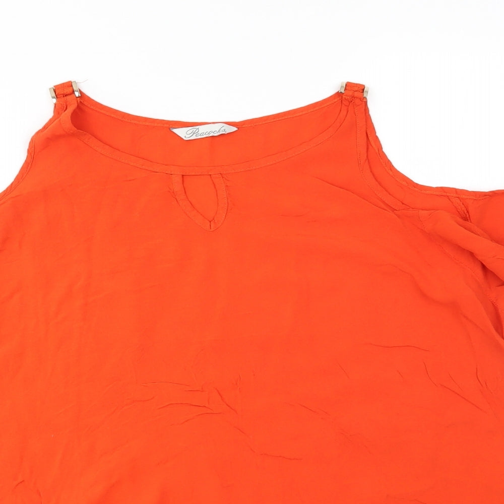 Womens UK Size 14 Peacocks Orange Basic Blouse