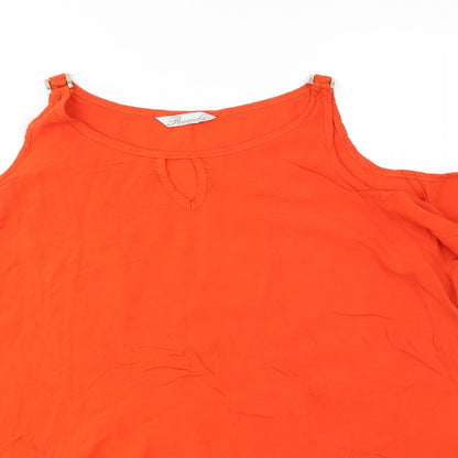 Womens UK Size 14 Peacocks Orange Basic Blouse