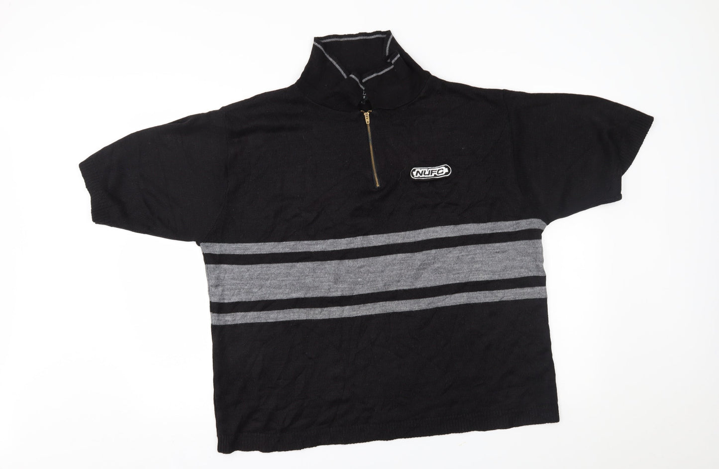 Newcastle United Mens Black Striped  Pullover Jumper Size L