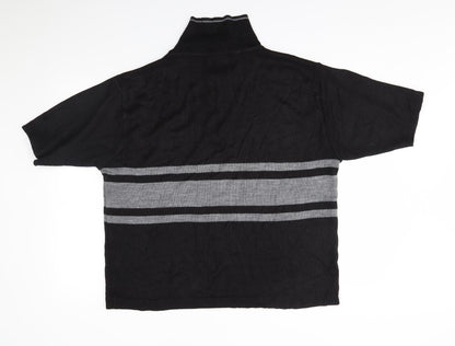 Newcastle United Mens Black Striped  Pullover Jumper Size L