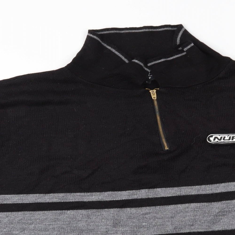 Newcastle United Mens Black Striped  Pullover Jumper Size L
