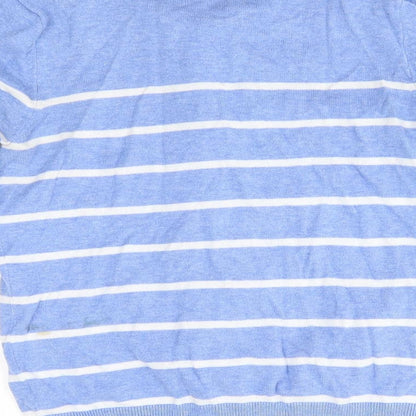 F&F Womens Blue Striped  Cardigan Jumper Size 6