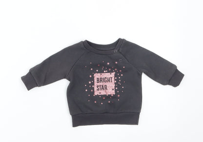 Primark Girls Grey   Pullover Jumper Size 0-3 Months  - bright star