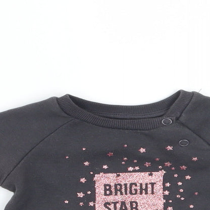 Primark Girls Grey   Pullover Jumper Size 0-3 Months  - bright star