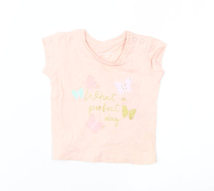 Primark Girls Pink   Basic T-Shirt Size 0-3 Months