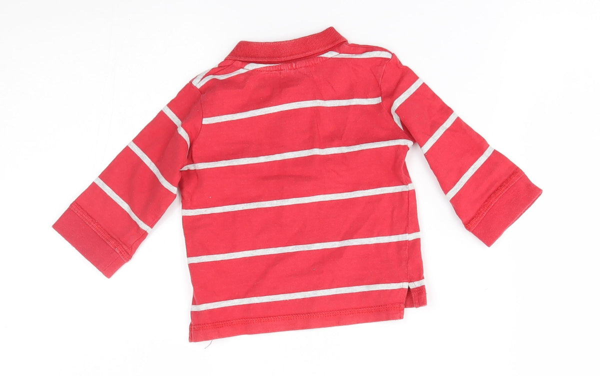 F&F Baby Red Striped  Basic Polo Size 6-9 Months