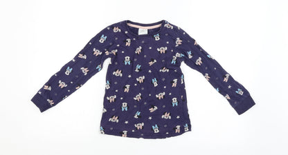 Disney Womens Purple Animal Print   Pyjama Top   - MINNIE MOUSE