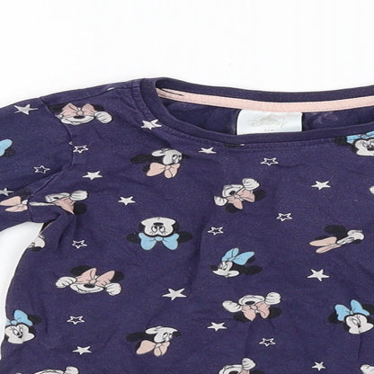 Disney Womens Purple Animal Print   Pyjama Top   - MINNIE MOUSE