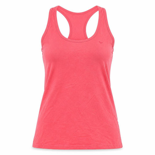 Front view of Pure Simple women’s pink basic tank, size UK 10