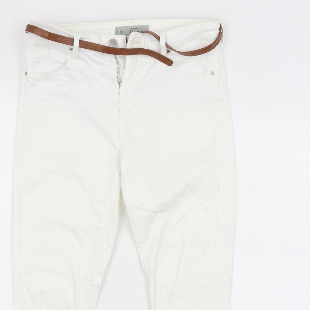 Topshop Womens White   Straight Jeans Size 30 in L30 in