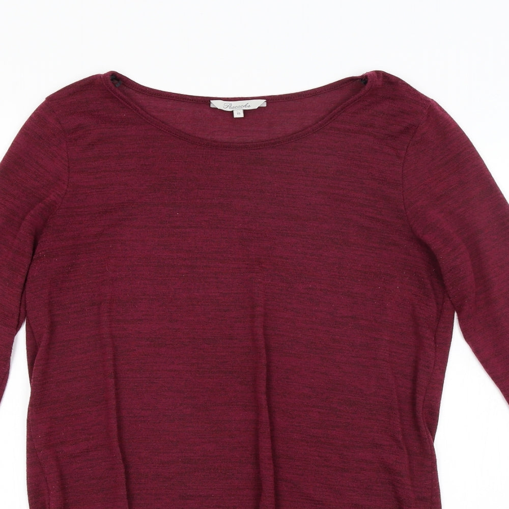 Womens UK Size 10 Peacocks Purple Pullover Jumper