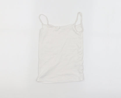 M&S Girls White   Basic Tank Size 5-6 Years