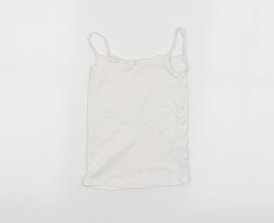 M&S Girls White   Basic Tank Size 5-6 Years