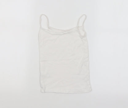 M&S Girls White   Basic Tank Size 5-6 Years