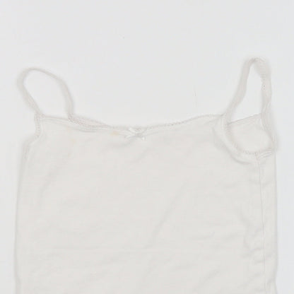 M&S Girls White   Basic Tank Size 5-6 Years