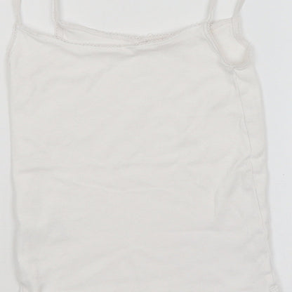 M&S Girls White   Basic Tank Size 5-6 Years