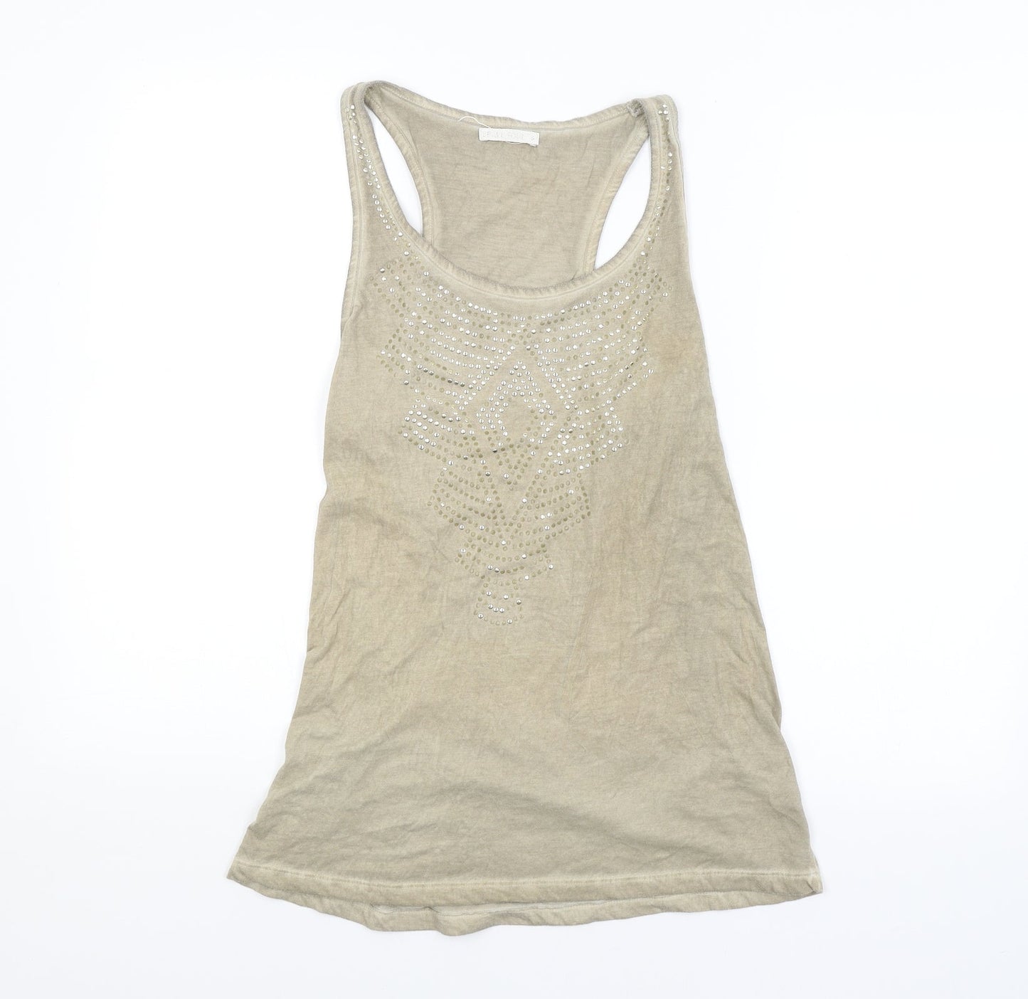Womens UK Size  Preworn Beige Basic Tank