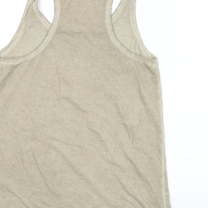 Womens UK Size  Preworn Beige Basic Tank