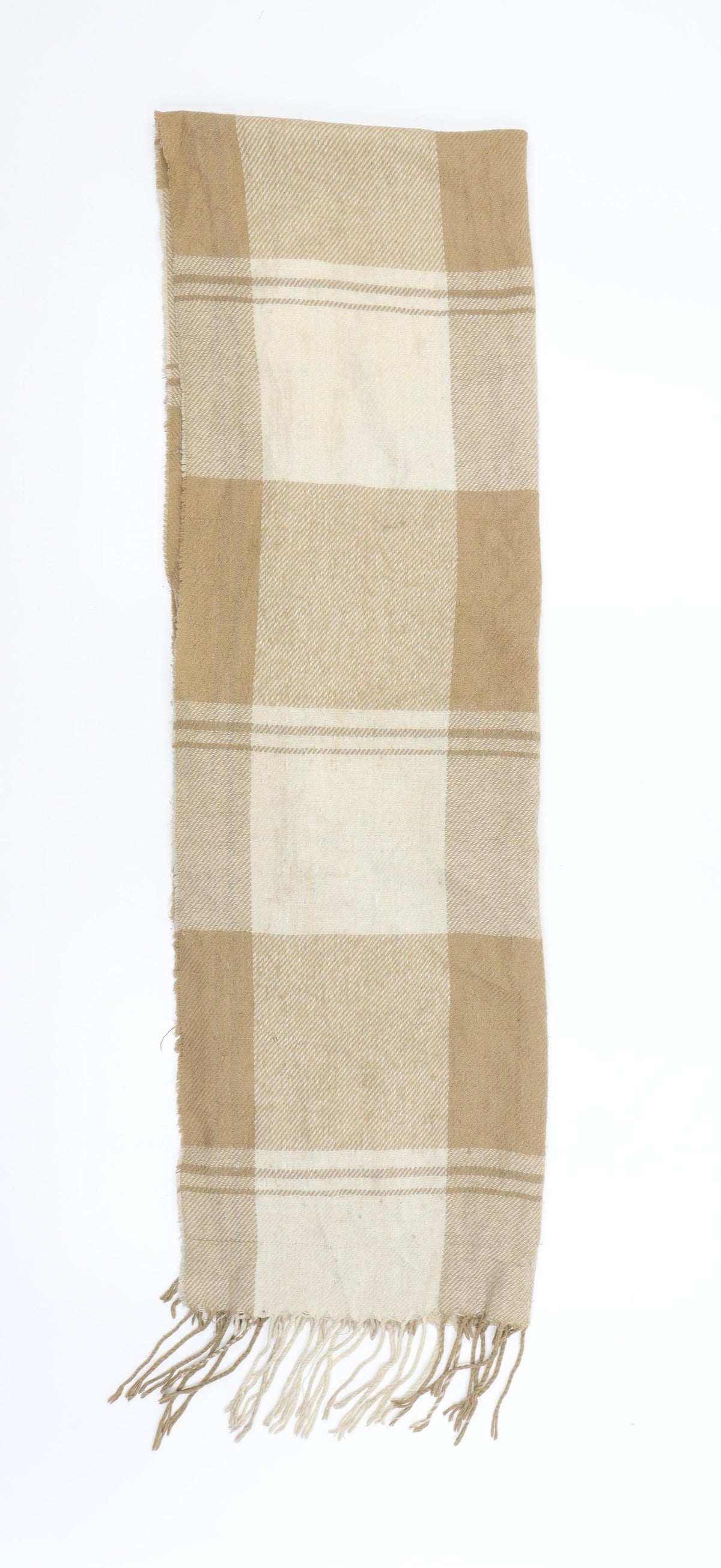 Preworn Unisex Beige Check   Scarf